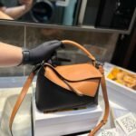 Loewe Small Puzzle Bag Warm Desert And Black 24cm A510P60X44 2727 - Image 2