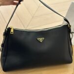 Prada Aimée Large Leather Shoulder Bag Black 39cm 1BC228 2CYS F0002 V LVM - Image 3