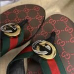 Gucci GG Thong Web Sandal Black And Red 612138 H9020 8476 - Image 3