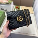 Gucci GG Marmont Chain Wallet Clutch Bag Black 19cm 474575 DTD1T 1000 - Image 2