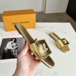 Louis Vuitton Shake Peep Toe Slide In Gold 1AB2R7 - Image 2