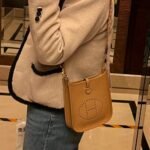 Hermes Mini Evelyne Bag Brown 17cm - Image 5