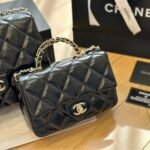 Chanel Mini Flap Bag With Handle Black 19cm AS5032 B17665 94305 - Image 2