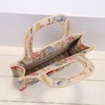 Dior Mini Book Tote Hibiscus Printed Beige 20cm - Image 2