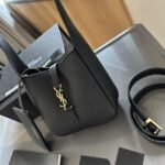Saint Laurent Le 5 À 7 Supple Baby In Grained Leather Black 15cm 809461AADUU1000 - Image 4