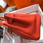 Hermes Birkin 25 Bag Togo Flame Orange 25cm - Image 3