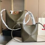 Loewe Mini Puzzle Fold Tote Dark Khaki Green 17cm A657V25X01 3969 - Image 3