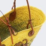 Loewe Anagram Basket Bag Khaki Green And Yellow 27cm A223P65X04 - Image 3