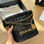 Chanel 22 Mini Bag Shiny Leather Black 20cm AS3980 B08037 94305 - Image 3