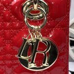 Dior Small Lady Dior Bag Shiny Cherry Red 20cm M0531OWCB M323 - Image 3