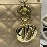 Dior Small Lady Dior Bag Shiny Dusty Ivory 20cm M0531OWCB M49U - Image 3