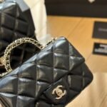 Chanel Mini Flap Bag With Handle Black 19cm AS5032 B17665 94305 - Image 3