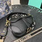 Dior Saddle Bag Grained Calfskin Black 25cm M0455CBAA M900 - Image 3