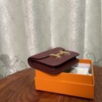 Hermès Constance Slim Wallet Evercolor Rouge 10cm H082501CCBE - Image 4