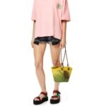 Loewe Anagram Basket Bag Khaki Green And Yellow 27cm A223P65X04 - Image 4