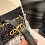 Dior Miss Caro Mini Bag Tweed Black 19cm S5169UMFY M911 - Image 4