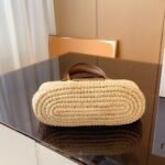 LOEWE Small Square Basket Bag Natural And Tan 27cm - Image 4