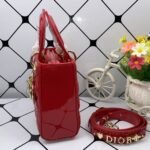 Dior Small Lady Dior Bag Shiny Cherry Red 20cm M0531OWCB M323 - Image 4