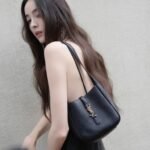 Saint Laurent Le 5 À 7 Supple Baby In Grained Leather Black 15cm 809461AADUU1000 - Image 7