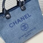 Chanel Large Deauville Tote Bag Bicolor Blue 40cm - Image 5