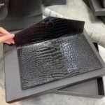 Saint Laurent Uptown Pouch In Crocodile Black 27cm 565739DND0J1000 - Image 6
