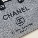 Chanel Large Deauville Tote Bag Bicolor Gray 40cm - Image 5