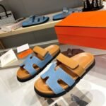 Hermes Chypre Sandals Denim And Brown H231125Z CB380 - Image 3