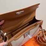 Hermes Kelly Dépêches Pouch Toile Barenia Fauve 26cm - Image 5