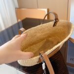 LOEWE Small Square Basket Bag Natural And Tan 27cm - Image 5