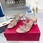 Valentino Rockstud Slide Sandal Pink WS0C47NGUV6L - Image 3