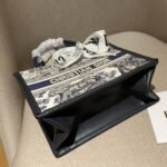Dior Small Book Tote White and Navy Blue 26cm M1325CETK M34I - Image 5
