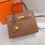 Hermes Sellier Kelly Handbag Brown 25cm - Image 5
