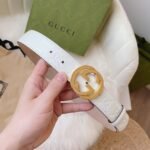 Gucci Guccissima Interlocking G Belt White - Image 3