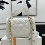 Chanel Small Flap Bag With Top Handle White 21cm AS4023 B10719 10601 - Image 3