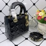 Dior Small Lady Dior Bag Black Shiny Black 20cm M0531OWCB M900 - Image 5