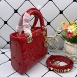 Dior Small Lady Dior Bag Shiny Cherry Red 20cm M0531OWCB M323 - Image 5
