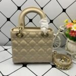 Dior Small Lady Dior Bag Shiny Dusty Ivory 20cm M0531OWCB M49U - Image 5