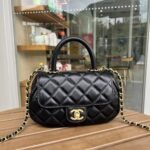Chanel Small Flap Bag With Top Handle Black 20cm AS4573 B15144 94305 - Image 5