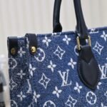 Louis Vuitton Onthego Tote Bag Denim Blue 35cm M59608 - Image 5