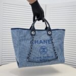 Chanel Large Deauville Tote Bag Bicolor Blue 40cm - Image 6