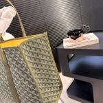 Goyard Villette Jacquard Tote Bags Khaki Green 44cm - Image 6