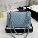 Chanel Classic Double Flap Bag Light Blue 25cm - Image 6