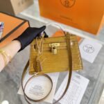 Hermes Mini Kelly Handbag Alligator Brown 22cm - Image 6