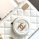 Chanel Camera Bag Lambskin White 18cm AS4817 B16255 10601 - Image 6
