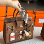Hermes Sac Faubourg Birkin Matte Alligator Brown 25cm - Image 5