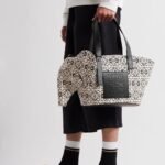 Loewe Elephant Basket Bag Anagram Jacquard Black And White 29cm - Image 7