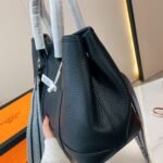 Hermes Garden Party Bag Patterned Strap In Black 30cm - Image 4