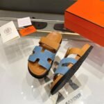 Hermes Chypre Sandals Denim And Brown H231125Z CB380 - Image 4