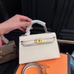 Hermes Kelly Mini Epsom Handbag Craie 20cm - Image 7