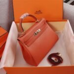 Hermes Kelly 25 Togo Handbag Orange 25cm - Image 7